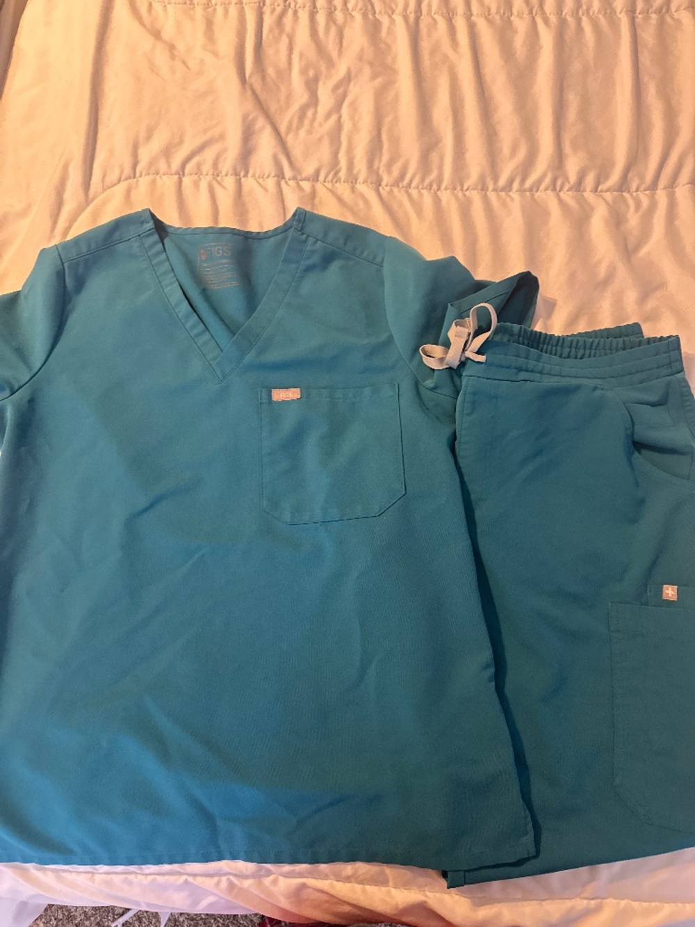 Figs Women's Skinny Scrub Set in Teal Blue